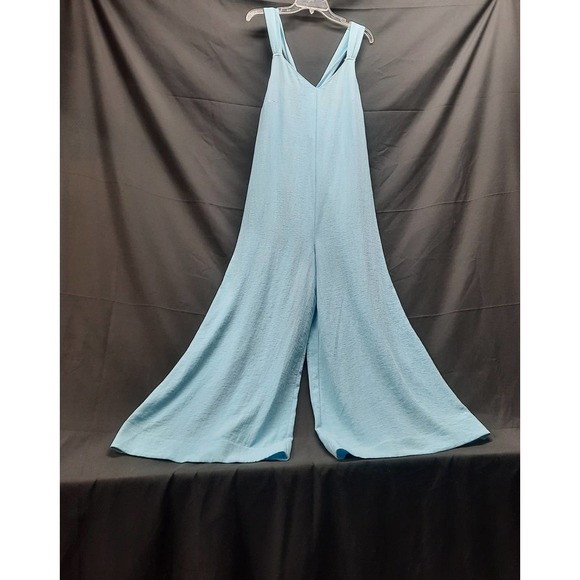 NWT Loft Beach Halter Tie V-neck Wide Leg Jumpsuit Medium - Picture 1 of 8